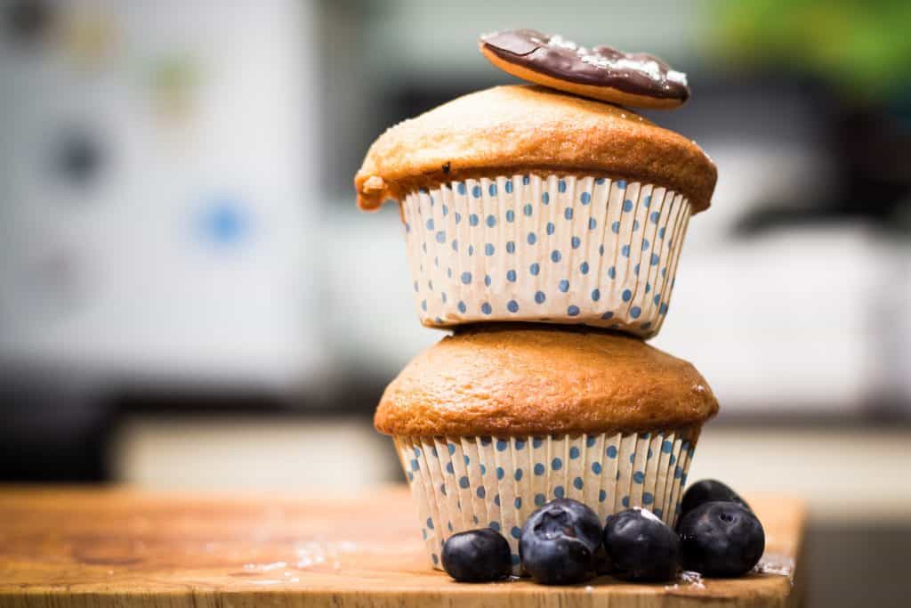 Blueberry muffins baked with the best muffin pan