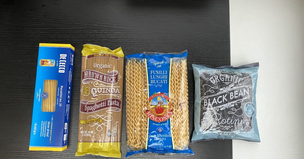 different types of pastas
