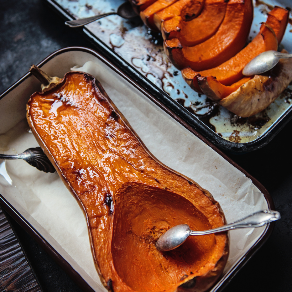 a roasting pan with butternut squash: Dutch oven vs roasting pan, what's the difference?