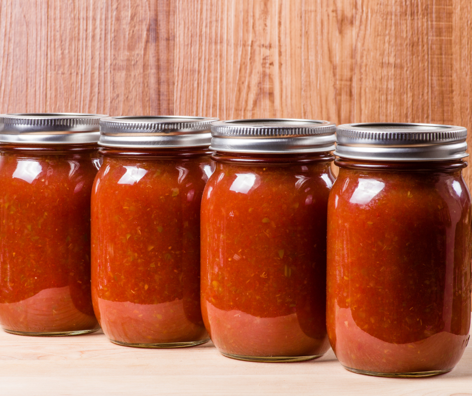 pasta sauce in glass mason jars - Freezing Spaghetti Sauce